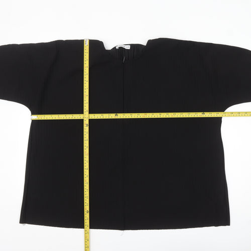 Gallery Women’s Black XL Basic Stretch Short Sleeve Blouse