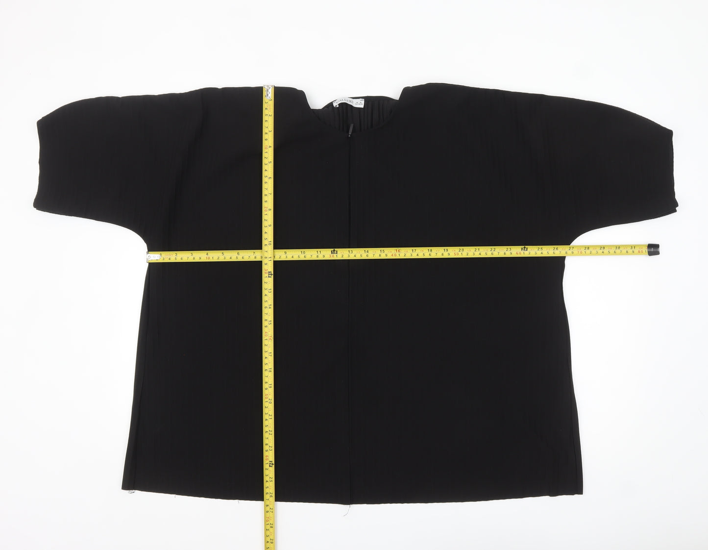 Gallery Women’s Black XL Basic Stretch Short Sleeve Blouse