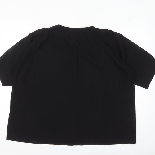 Gallery Women’s Black XL Basic Stretch Short Sleeve Blouse