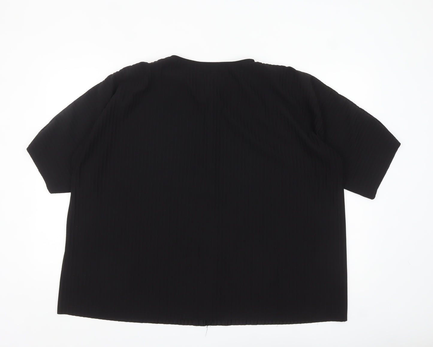 Gallery Women’s Black XL Basic Stretch Short Sleeve Blouse