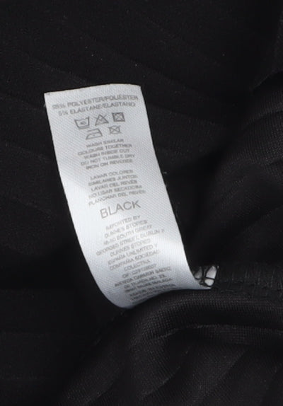 Gallery Women’s Black XL Basic Stretch Short Sleeve Blouse
