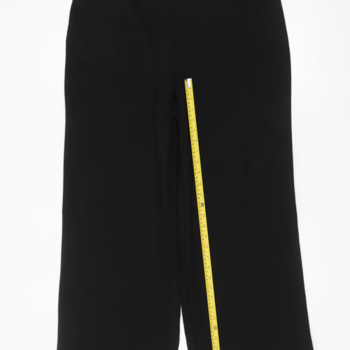 H&M Womens Black Wide-Leg Trousers XL Polyester Blend