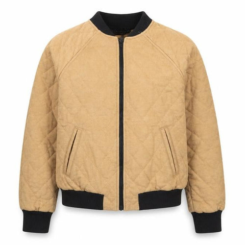 Bershka Women’s Beige Quilted Bomber Jacket Size S Casual Lightweight