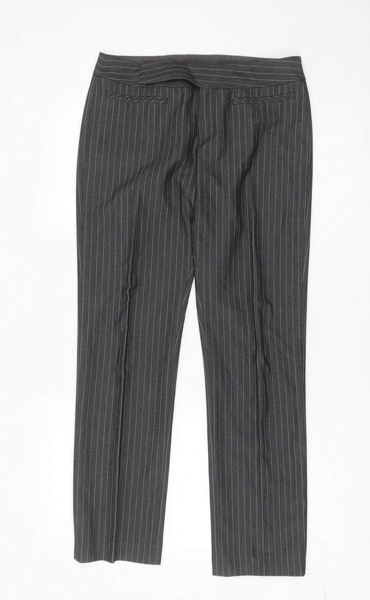 Mexx Women’s Grey Pinstripe Slim Fit Dress Trousers Size 10
