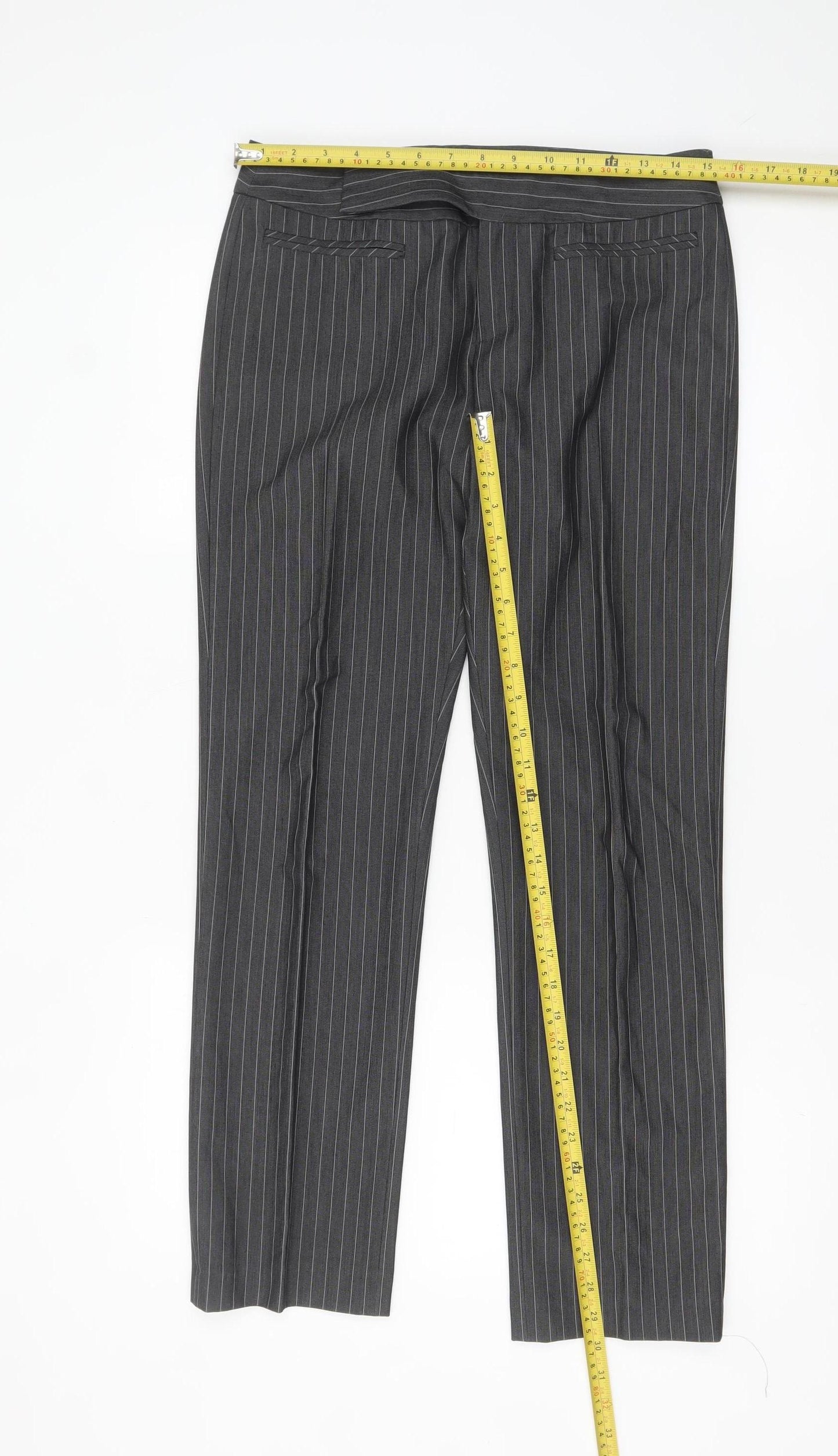 Mexx Women’s Grey Pinstripe Slim Fit Dress Trousers Size 10