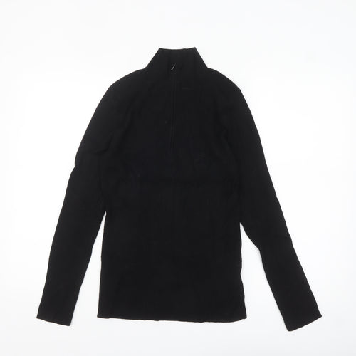 Karen Millen Women's Black High Neck Half Zip Knit Jumper L