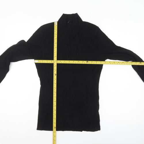 Karen Millen Women's Black High Neck Half Zip Knit Jumper L