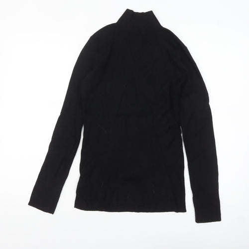 Karen Millen Women's Black High Neck Half Zip Knit Jumper L