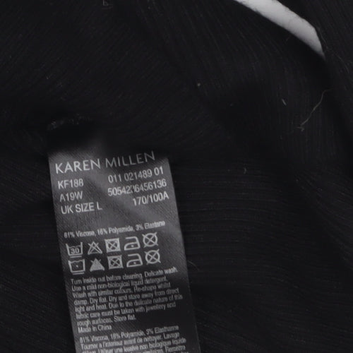 Karen Millen Women's Black High Neck Half Zip Knit Jumper L