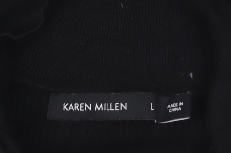 Karen Millen Women's Black High Neck Half Zip Knit Jumper L