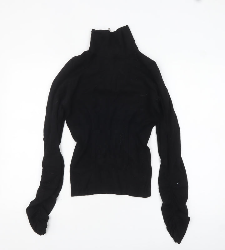 Karen Millen Women's Black Roll Neck Slim Fit Jumper Size 4