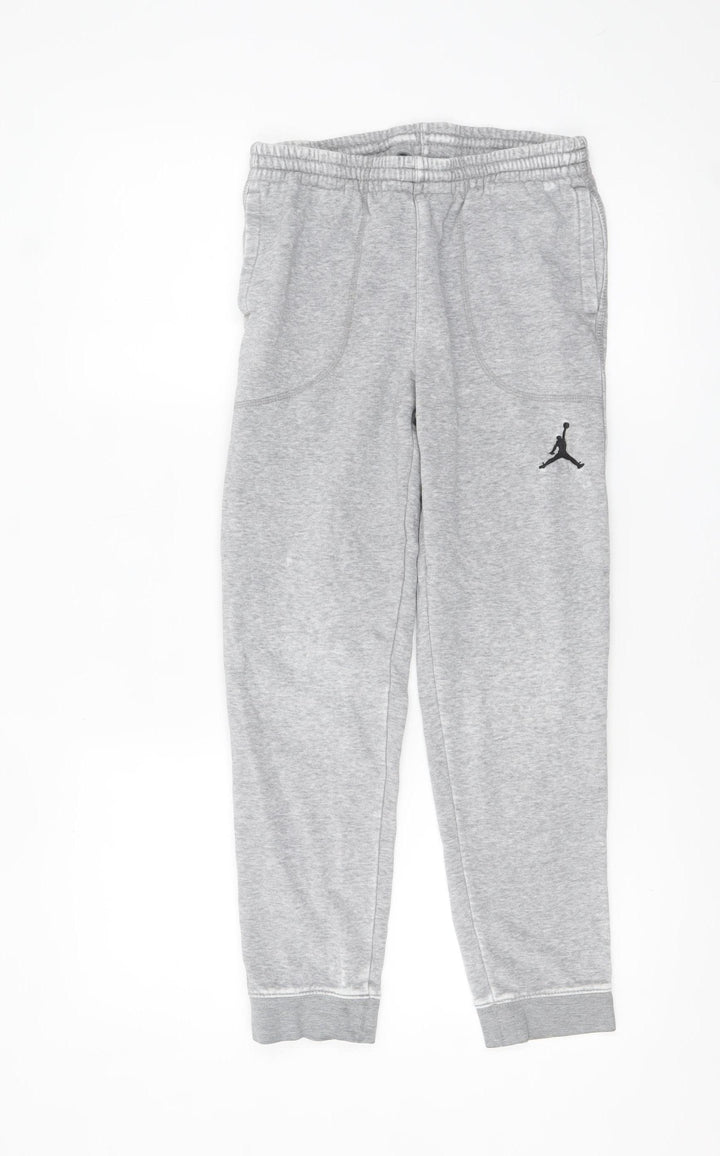Nike Air Jordan Boys Grey Jogger Trousers 12-13 Years Elastic Waist