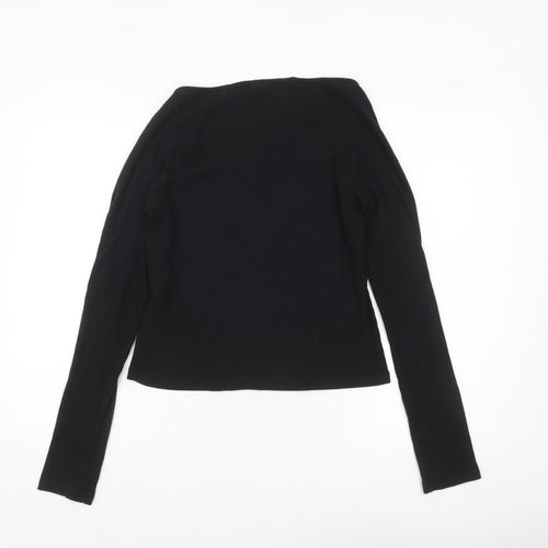 Noisy May Womens Black Sweetheart Neck Slim Fit Long Sleeve Top Size L