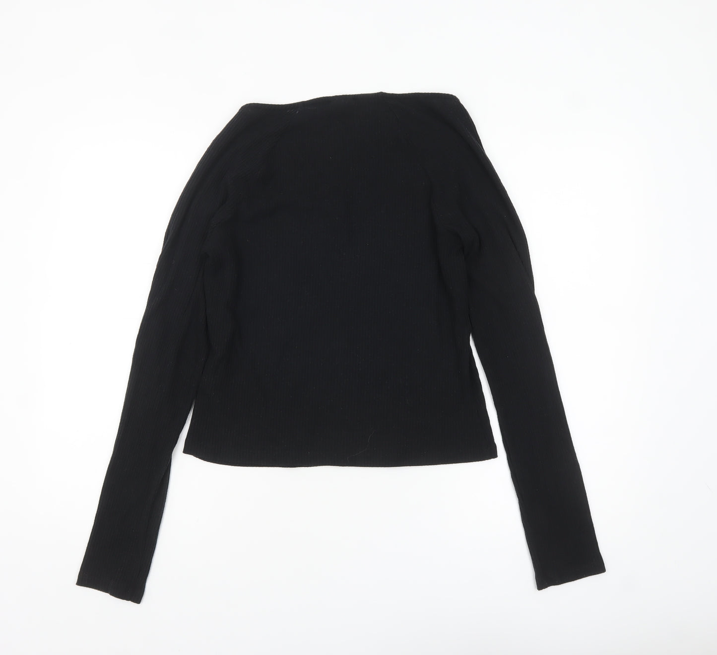 Noisy May Womens Black Sweetheart Neck Slim Fit Long Sleeve Top Size L
