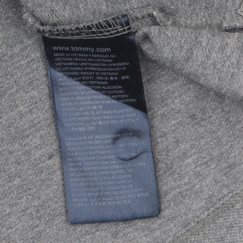 Tommy Hilfiger Women Grey Slim Fit Polo Shirt M Classic Casual