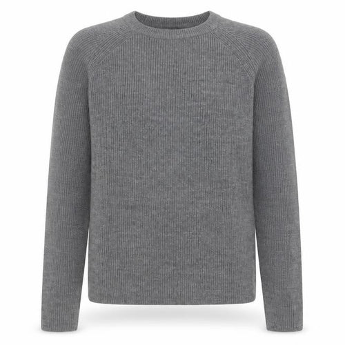 Mango Women Grey Acrylic Knit Crew Neck Pullover Jumper Size 10