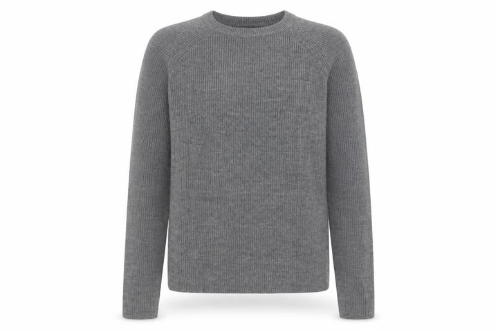Mango Women Grey Acrylic Knit Crew Neck Pullover Jumper Size 10