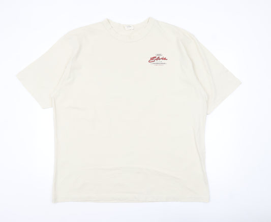 P&Co x Brewdog Men's Beige Elvis Juice Graphic T-Shirt 2XL Cotton