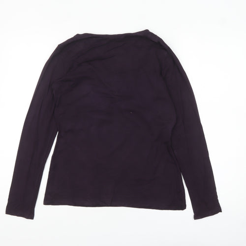 Boden Women’s Purple V-Neck Wrap Jersey Long Sleeve Blouse Size 12