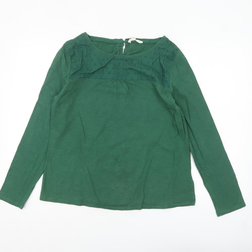 White Stuff Womens Green Long Sleeve Cotton Tunic Blouse UK 14
