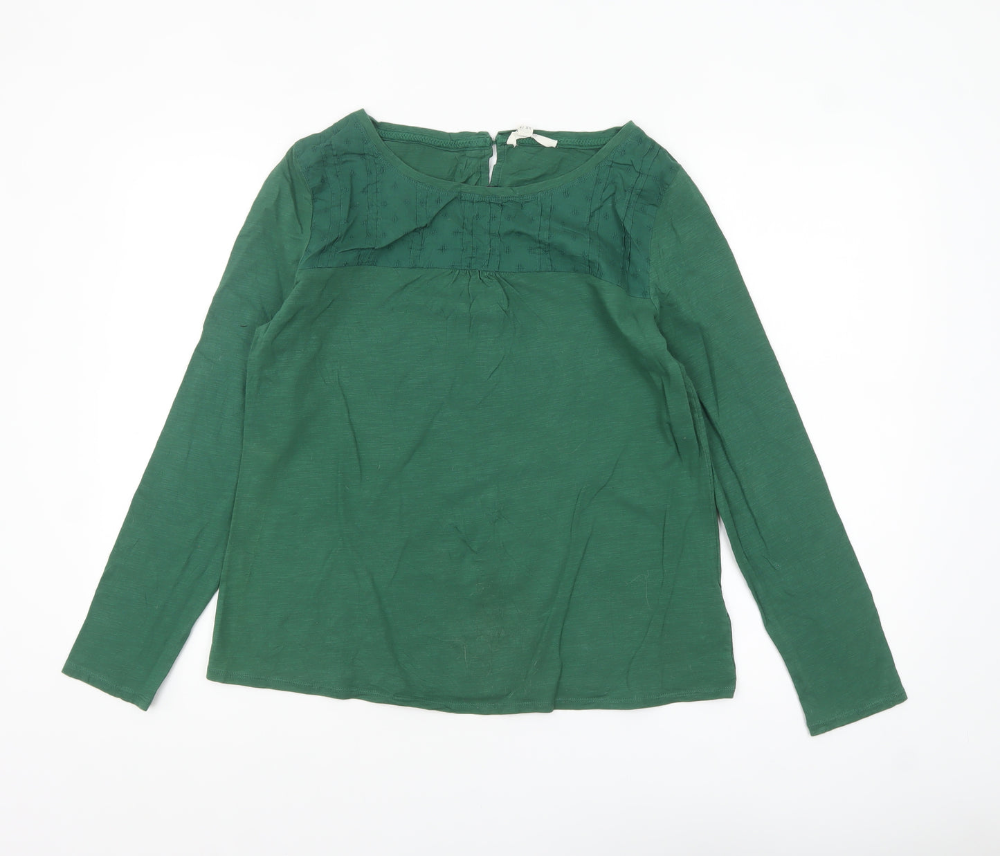 White Stuff Womens Green Long Sleeve Cotton Tunic Blouse UK 14