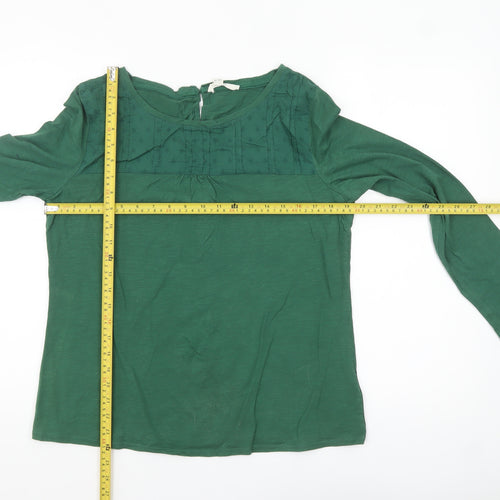 White Stuff Womens Green Long Sleeve Cotton Tunic Blouse UK 14
