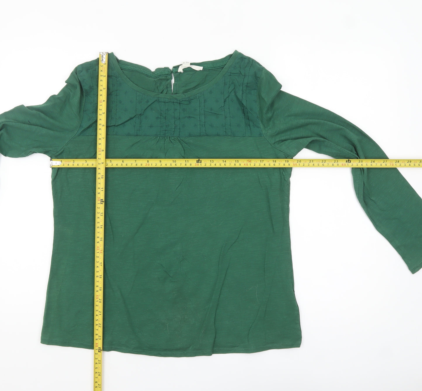 White Stuff Womens Green Long Sleeve Cotton Tunic Blouse UK 14