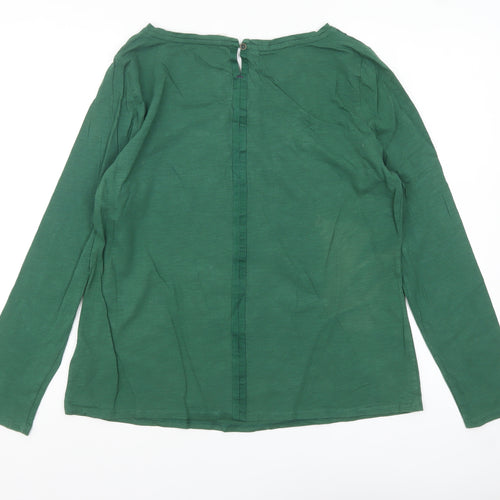 White Stuff Womens Green Long Sleeve Cotton Tunic Blouse UK 14