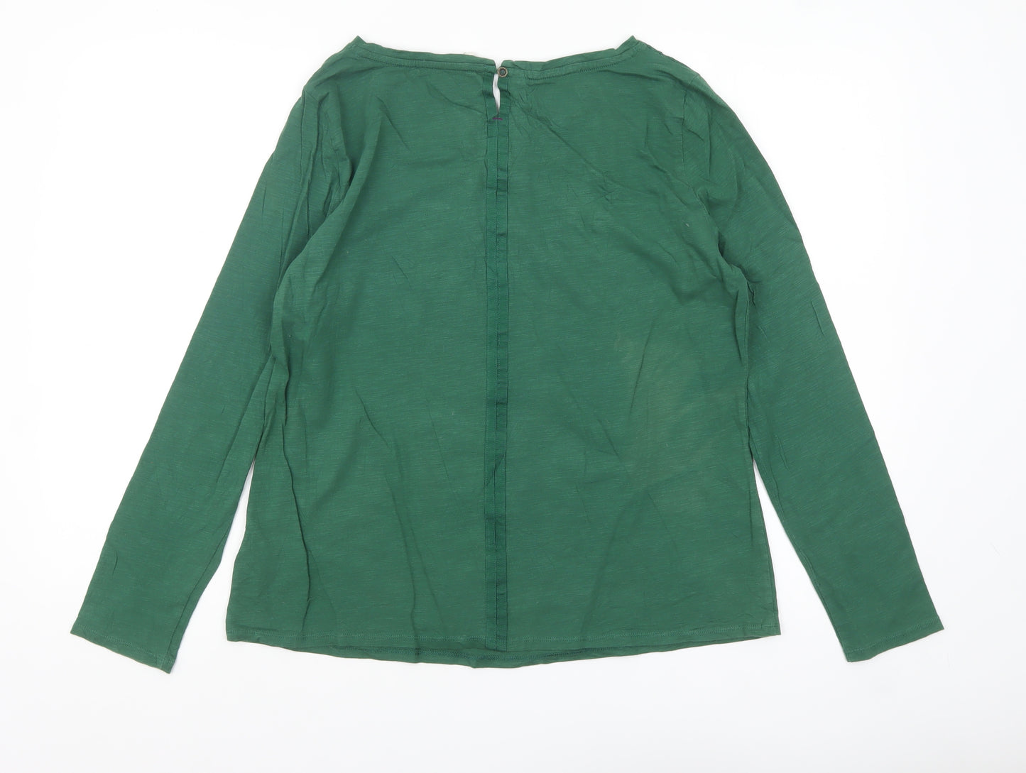 White Stuff Womens Green Long Sleeve Cotton Tunic Blouse UK 14