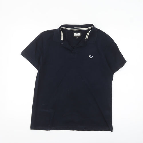 Weekend Offender Unisex Blue Cotton Polo Shirt M Casual Short Sleeve