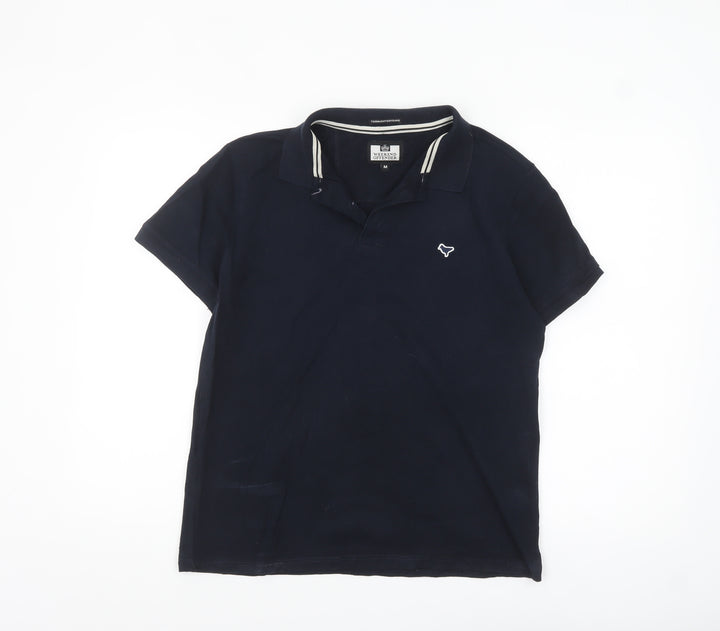 Weekend Offender Unisex Blue Cotton Polo Shirt M Casual Short Sleeve