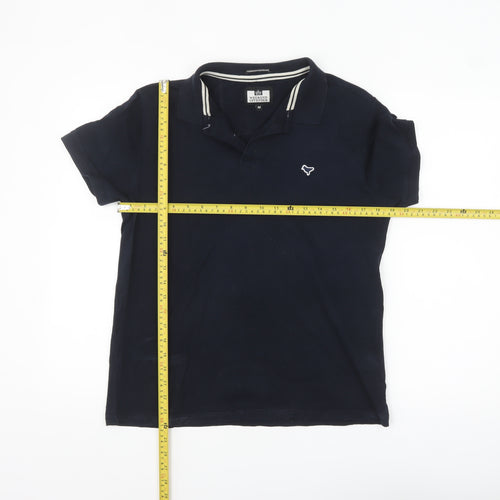 Weekend Offender Unisex Blue Cotton Polo Shirt M Casual Short Sleeve