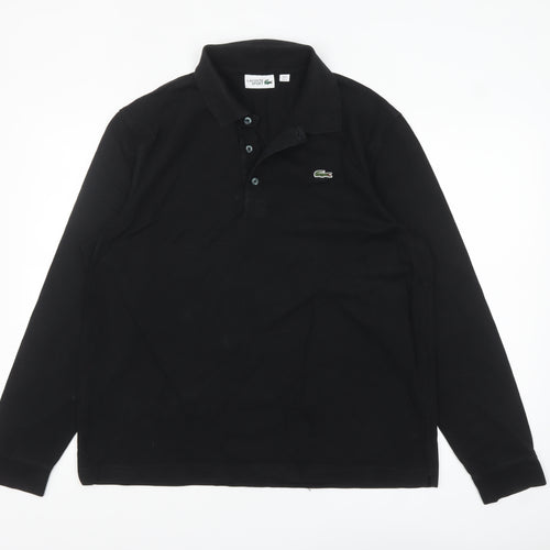 Lacoste Sport Men’s Black Long Sleeve Polo Shirt XL Cotton