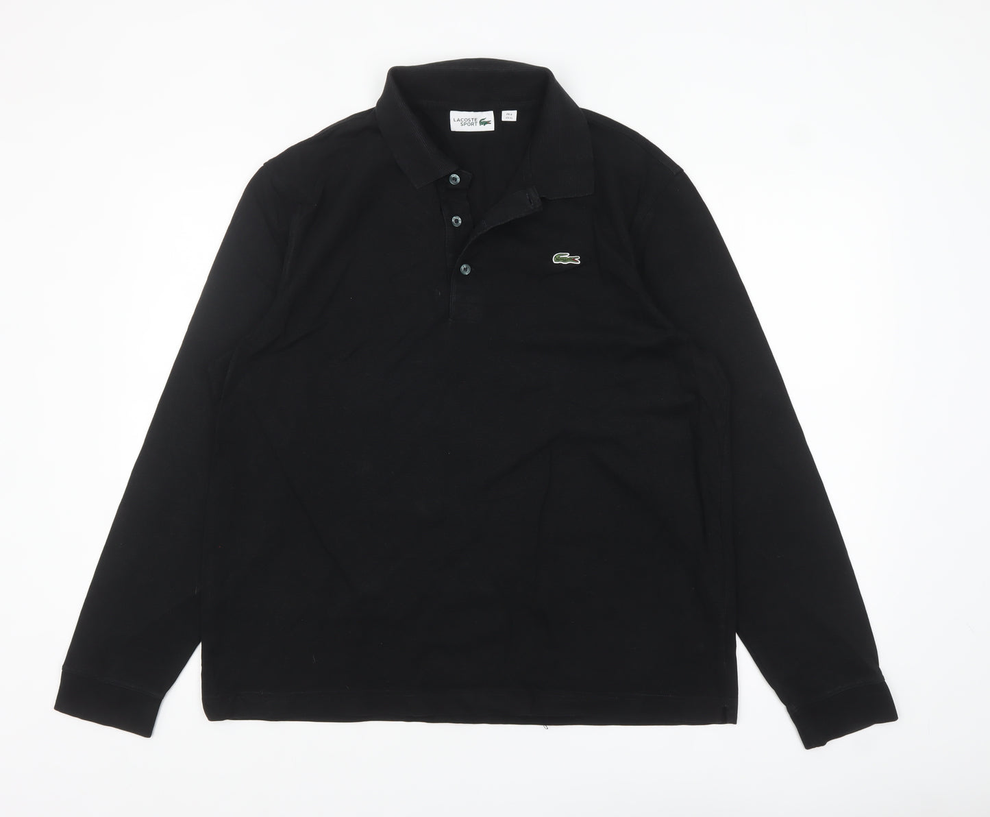 Lacoste Sport Men’s Black Long Sleeve Polo Shirt XL Cotton
