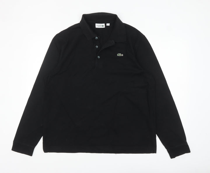 Lacoste Sport Men’s Black Long Sleeve Polo Shirt XL Cotton