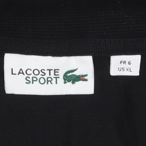 Lacoste Sport Men’s Black Long Sleeve Polo Shirt XL Cotton
