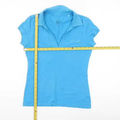 Pineapple Womens Blue Cotton Stretch Polo Shirt Size 12