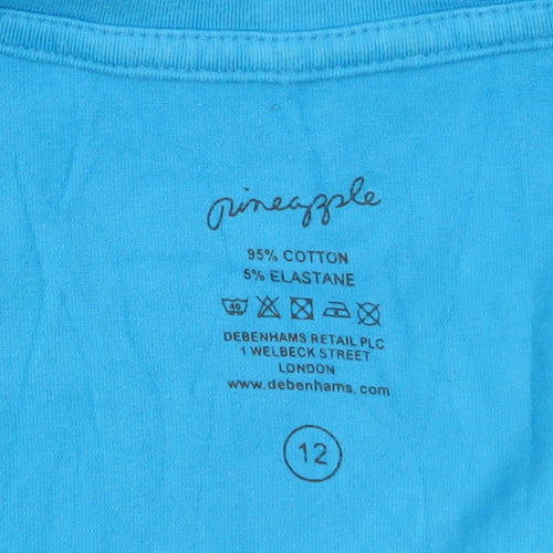 Pineapple Womens Blue Cotton Stretch Polo Shirt Size 12