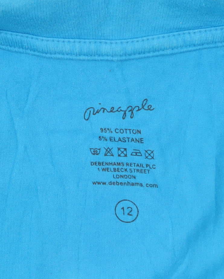 Pineapple Womens Blue Cotton Stretch Polo Shirt Size 12