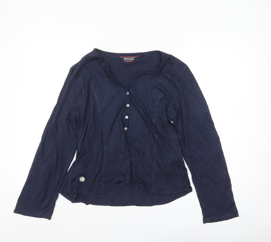Regatta Great Outdoors Navy Long Sleeve Viscose Button-Up Shirt Womens Size 14