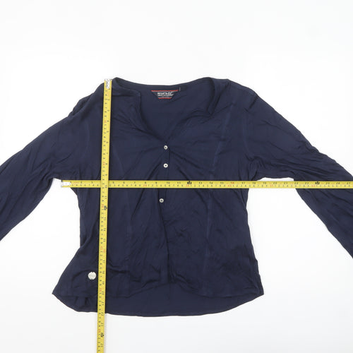 Regatta Great Outdoors Navy Long Sleeve Viscose Button-Up Shirt Womens Size 14