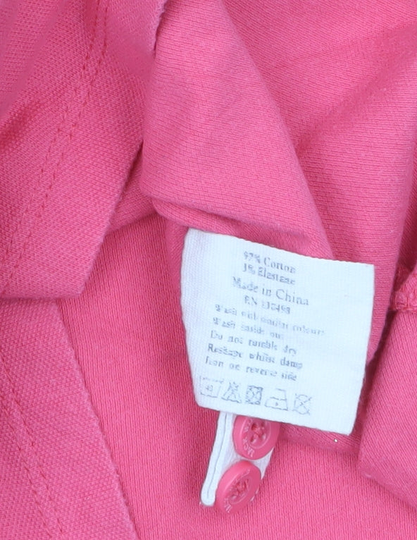 Jack Wills Women's Pink Slim Fit Cotton Polo Shirt UK 10
