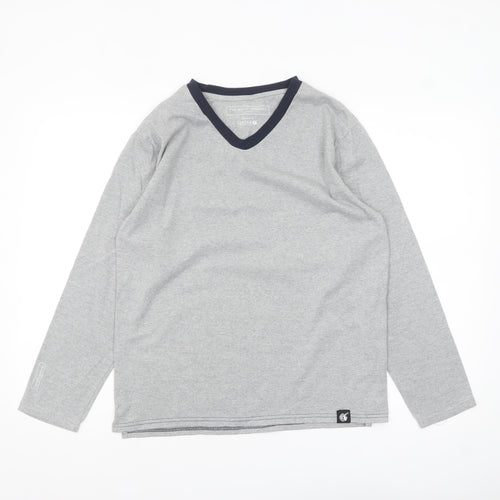 The White Company Men’s Grey Long Sleeve V-Neck Casual Top Size S