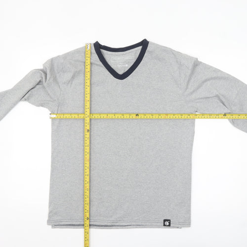 The White Company Men’s Grey Long Sleeve V-Neck Casual Top Size S