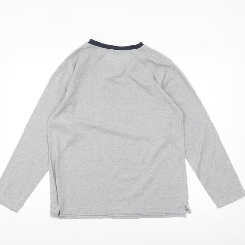 The White Company Men’s Grey Long Sleeve V-Neck Casual Top Size S