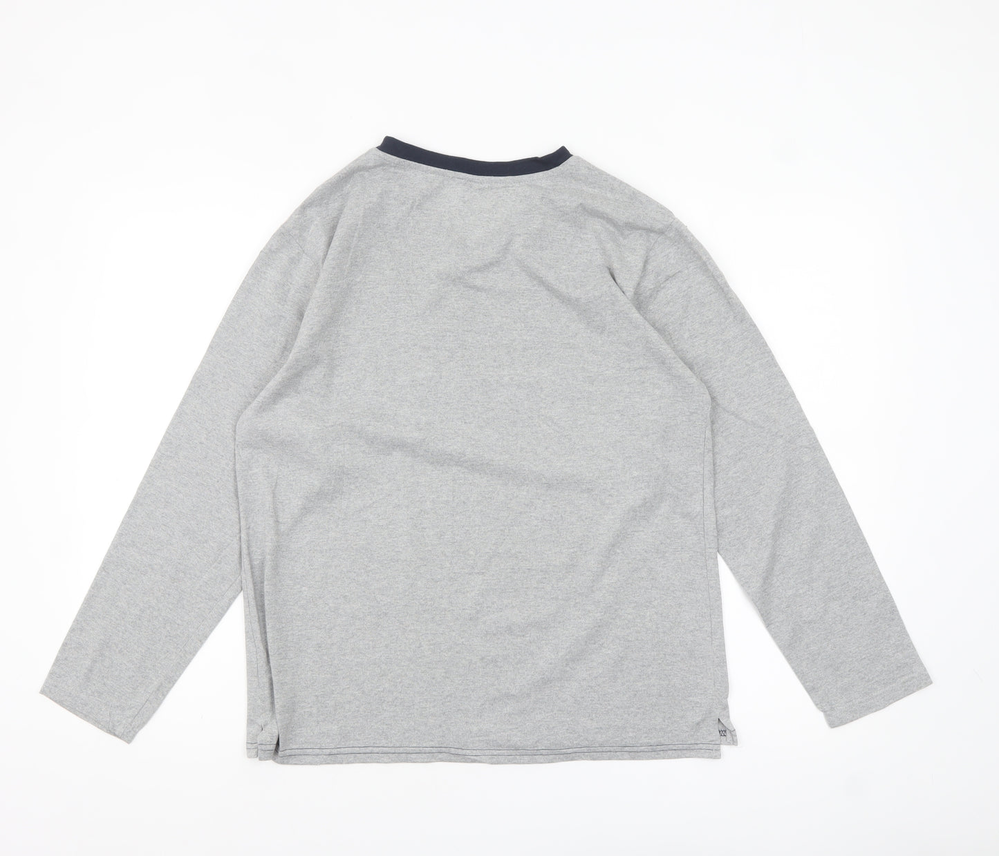 The White Company Men’s Grey Long Sleeve V-Neck Casual Top Size S