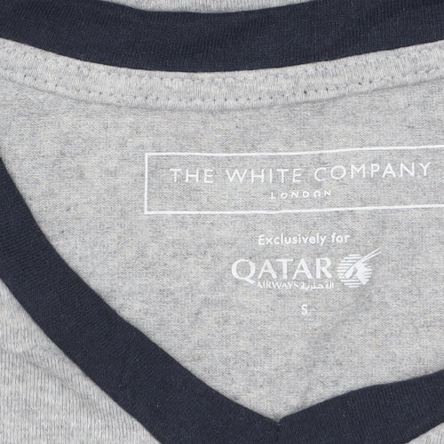 The White Company Men’s Grey Long Sleeve V-Neck Casual Top Size S