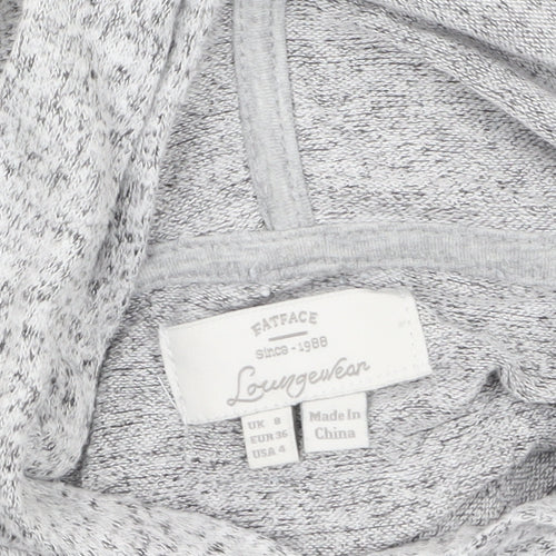 FatFace Women Grey Hoodie Size 8 Pullover Soft Knit Loungewear