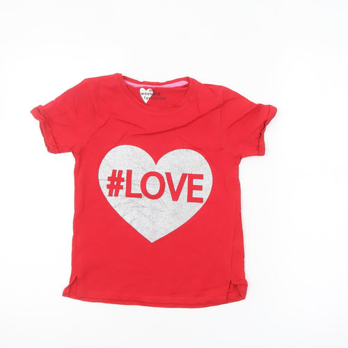 My Weekend Favourites Girls Red #LOVE Graphic T-Shirt Age 8 Years Cotton