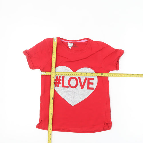 My Weekend Favourites Girls Red #LOVE Graphic T-Shirt Age 8 Years Cotton